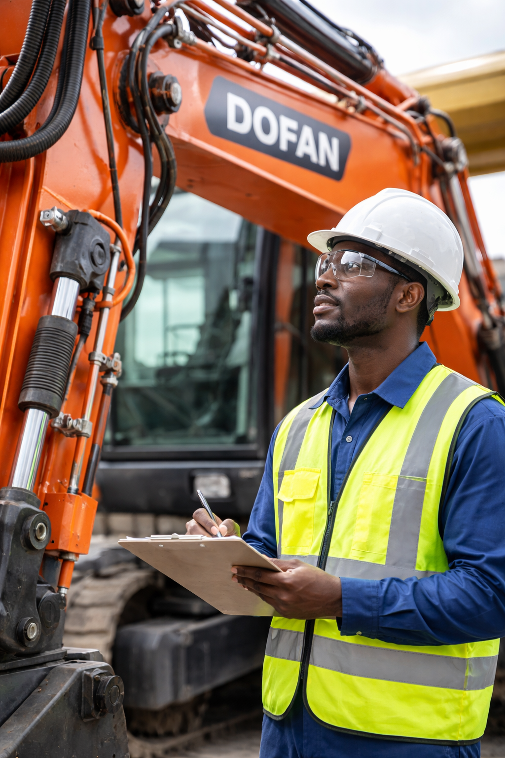 Dofcan Oilserve inspector recording an equipment inspection on site